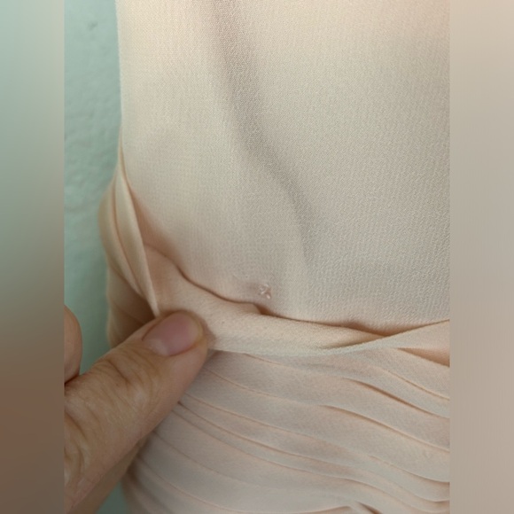 AZAZIE Peach Pink Halter Dress Long Maxi Chiffon Bridesmaid A Line Wedding 4 - Picture 7 of 16